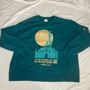 Walt Disney Parks Castle Theme Park Crewneck Sweatshirt Size XXL Blue